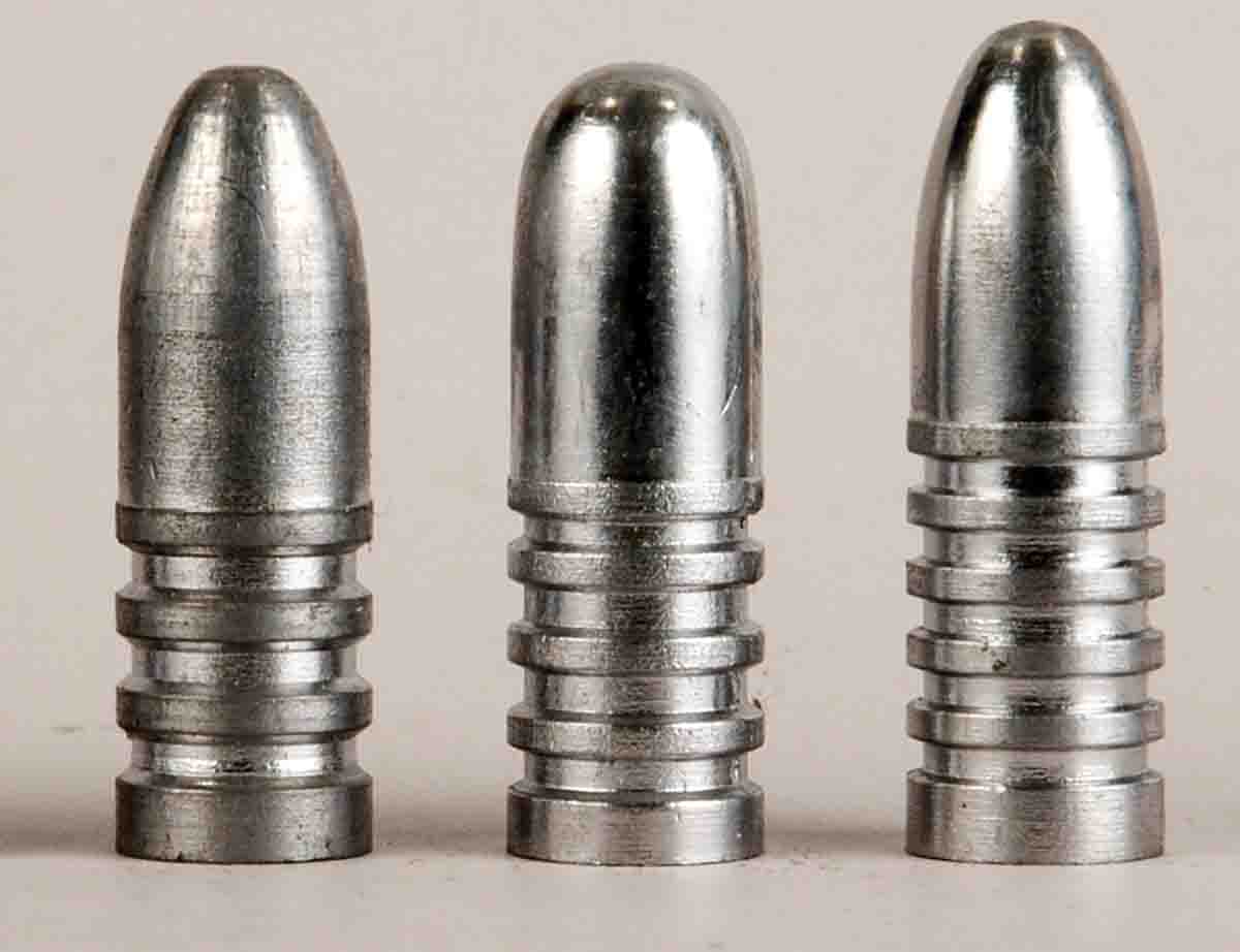 Most competition shooters use custom bullet moulds for their .45-70s because they can have special options such as the number and size of grease grooves and differing nose shapes.